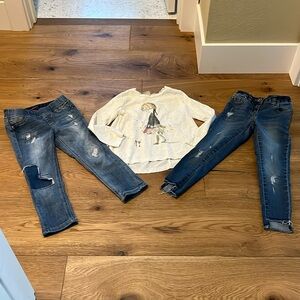 Bundle of girls jeans & top